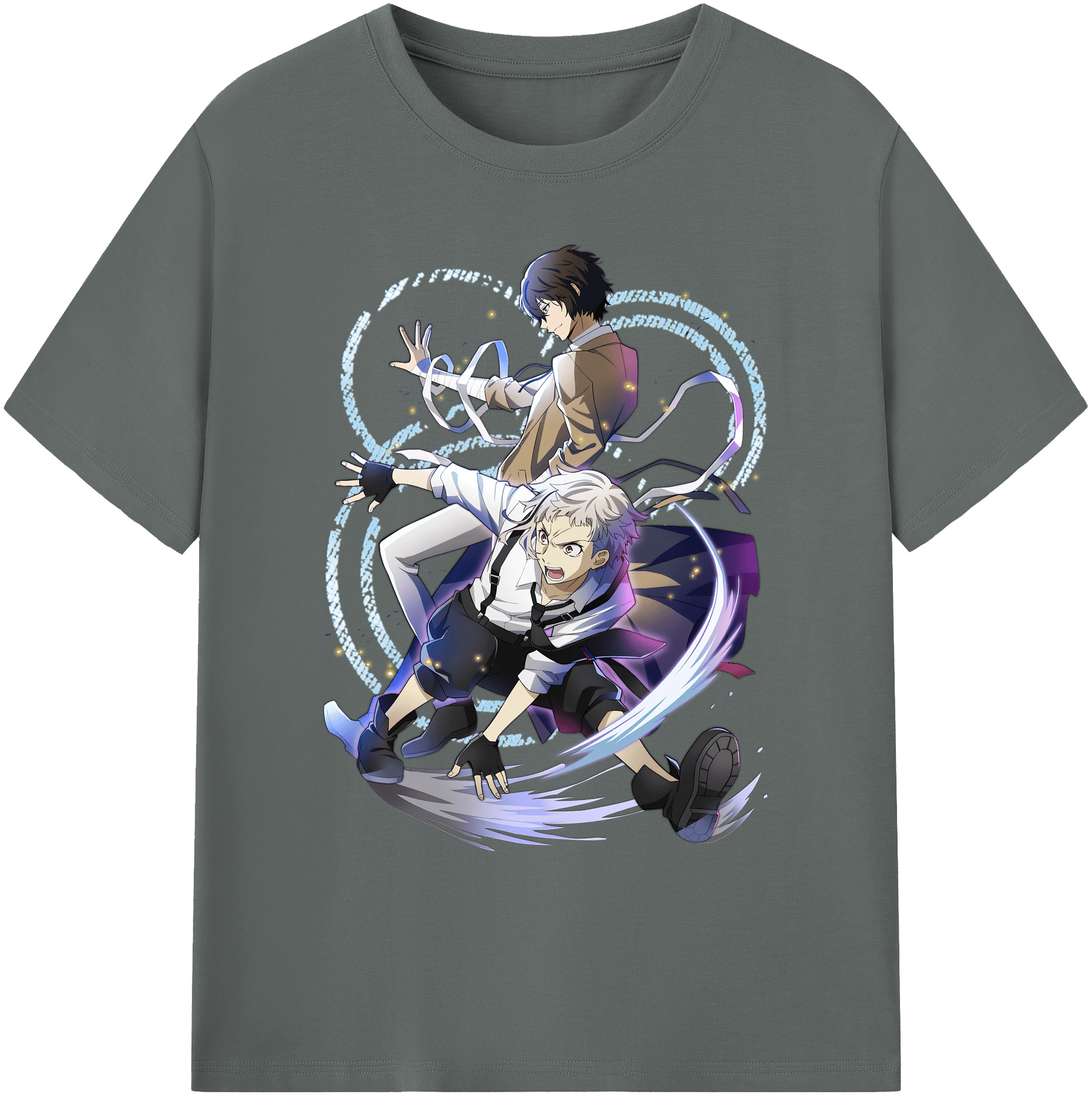 （画像用） 文豪ストレイドッグス Bungo Stray Dogs 綿100％ メンズ半袖Tシャツ｜肌触りやわらか＆通気性